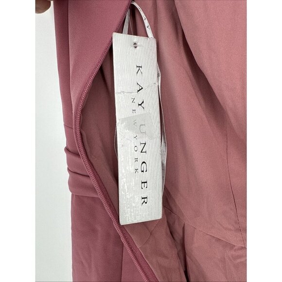 Kay Unger Sansa Womens Size 4 Pink Pleated Bateau Neck Sleeveless Formal Gown - Picture 10 of 14